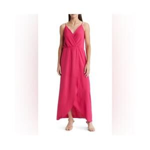 NWT Fraiche by J Cami Elastic Waist Maxi Dress Pink Size XL